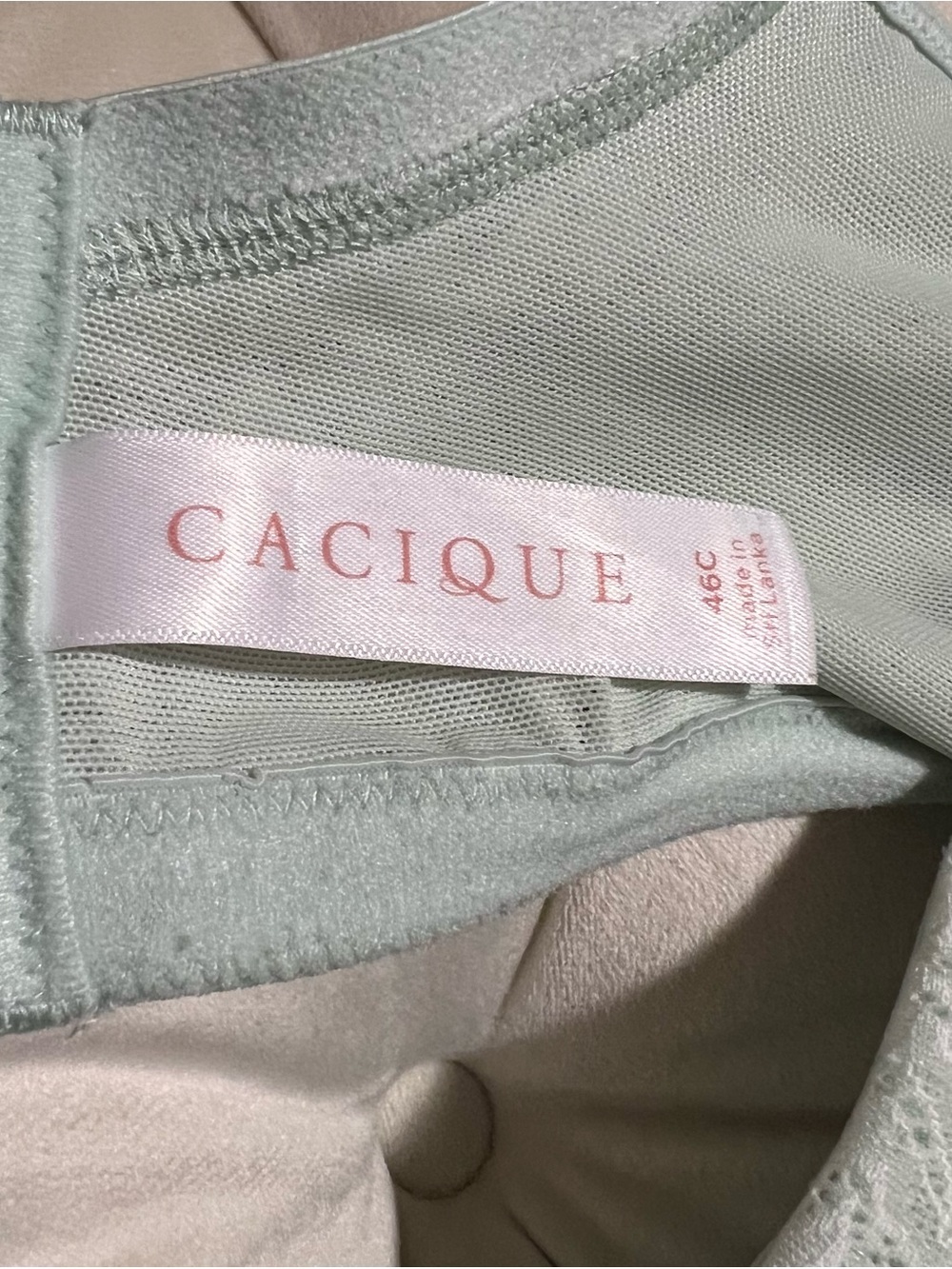 Lane Bryant Cacique Balconette Unlined Full Coverage Bra in Mint Green Sz 46C - Picture 6 of 7